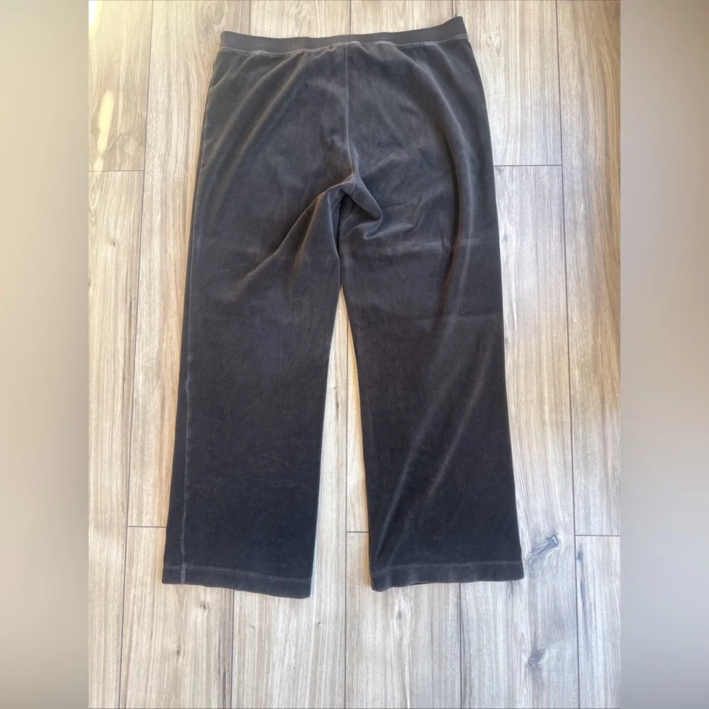 Lauren Ralph Lauren Pants Womens Large Brown Velour Lounge Pull On Straight Leg